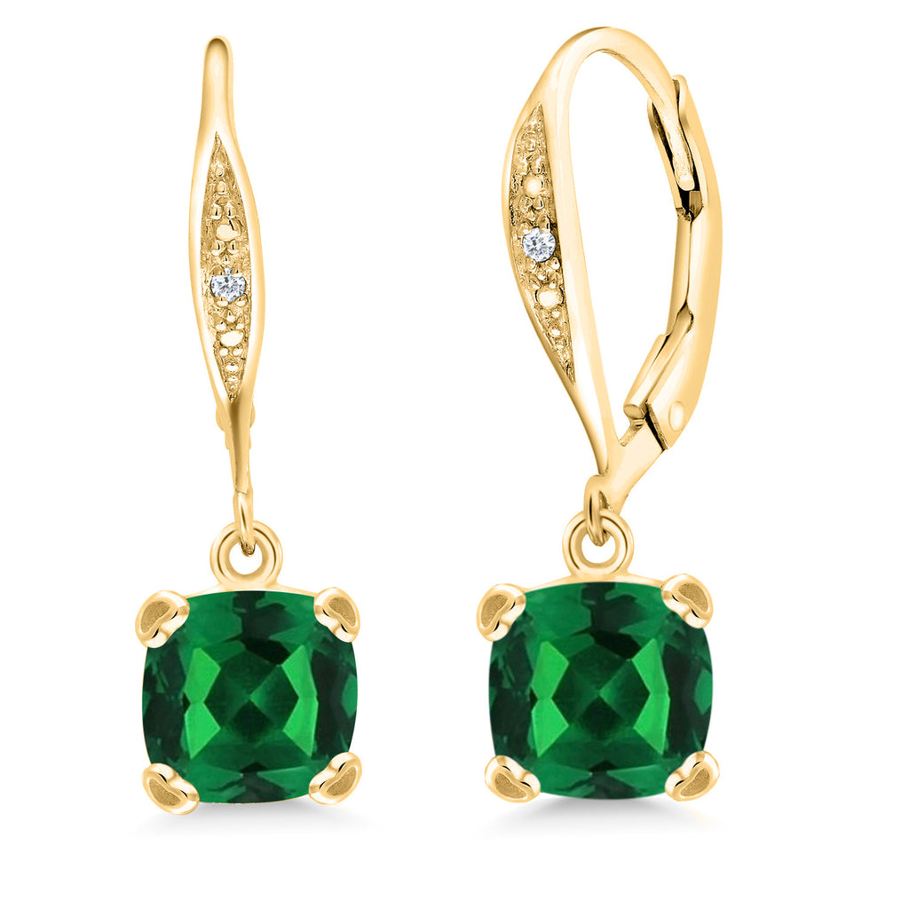 Nano Emerald - May_925 Yellow Gold Plated Silver_Earrings in 925 Yellow Gold Plated Silver