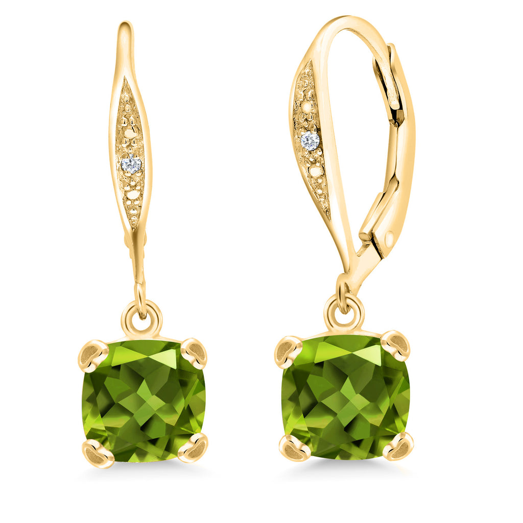 Peridot - August_925 Yellow Gold Plated Silver_Earrings in 925 Yellow Gold Plated Silver