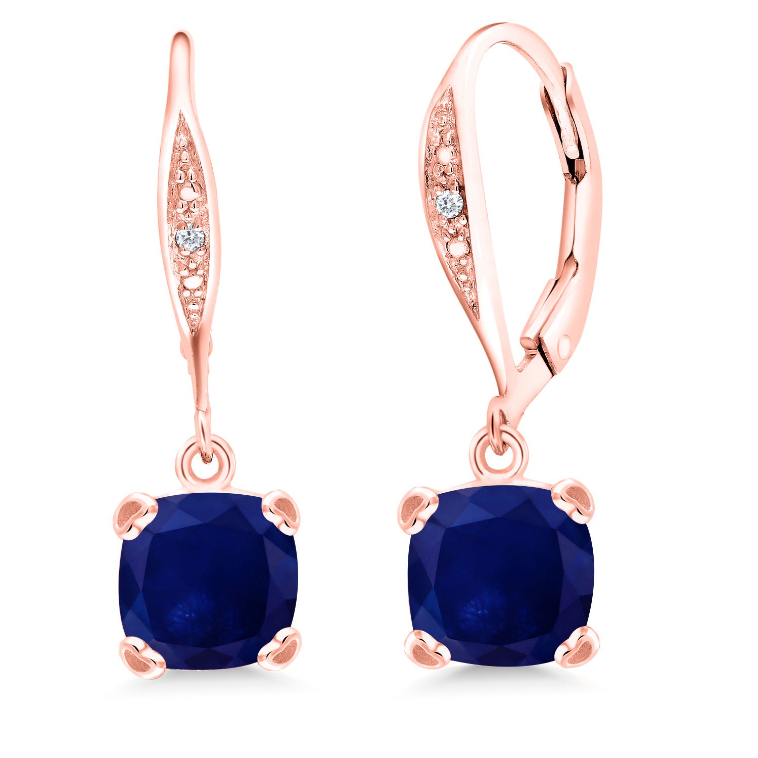 Blue Sapphire - September_925 Rose Gold Plated Silver