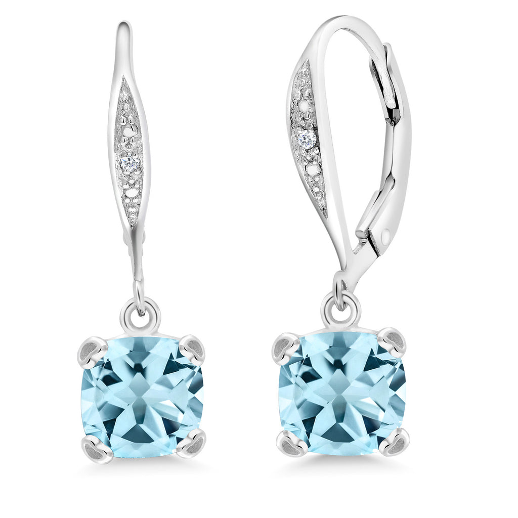 Sky Blue Topaz - November_925 Sterling Silver_Earrings in 925 Sterling Silver