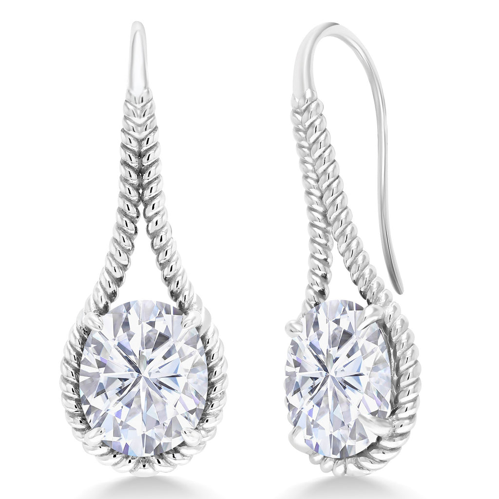 White Moissanite - April_Earrings in 925 Sterling Silver