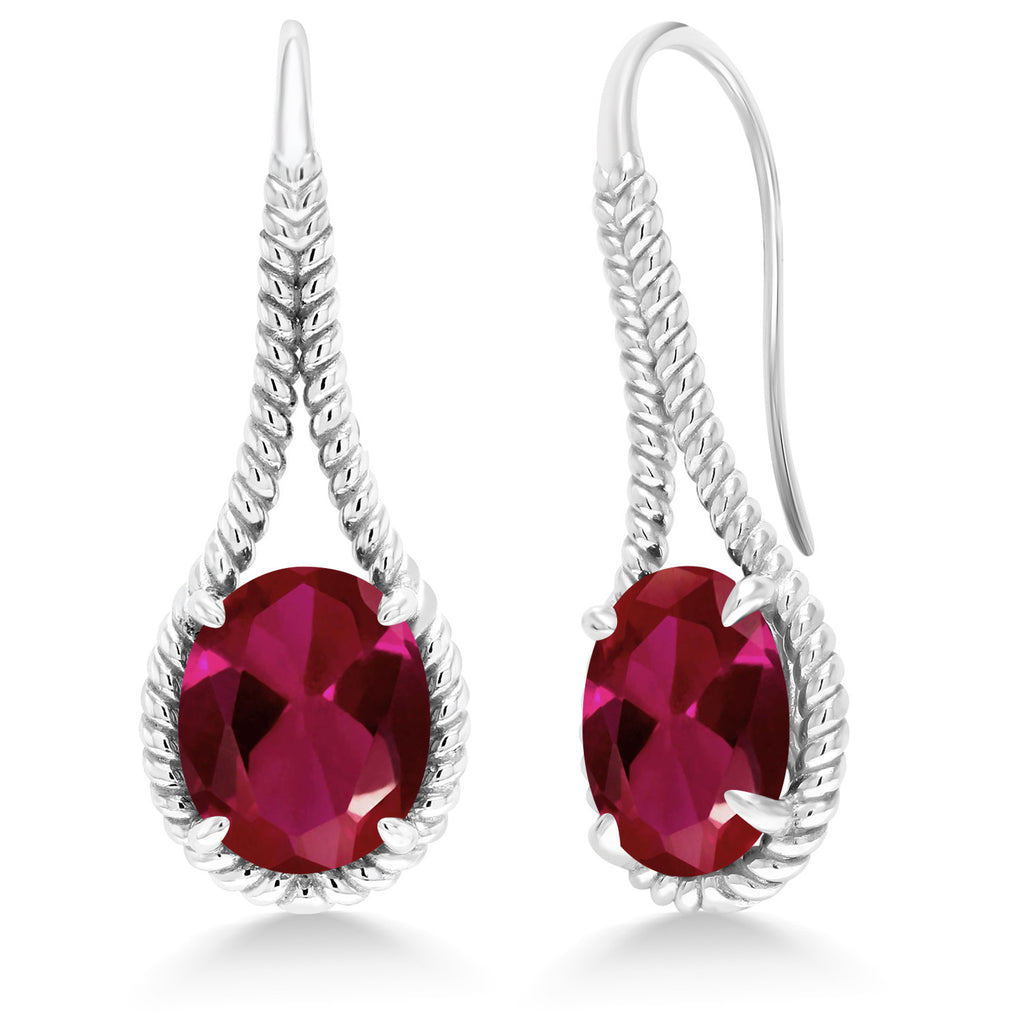 Created Ruby - July_Earrings in 925 Sterling Silver