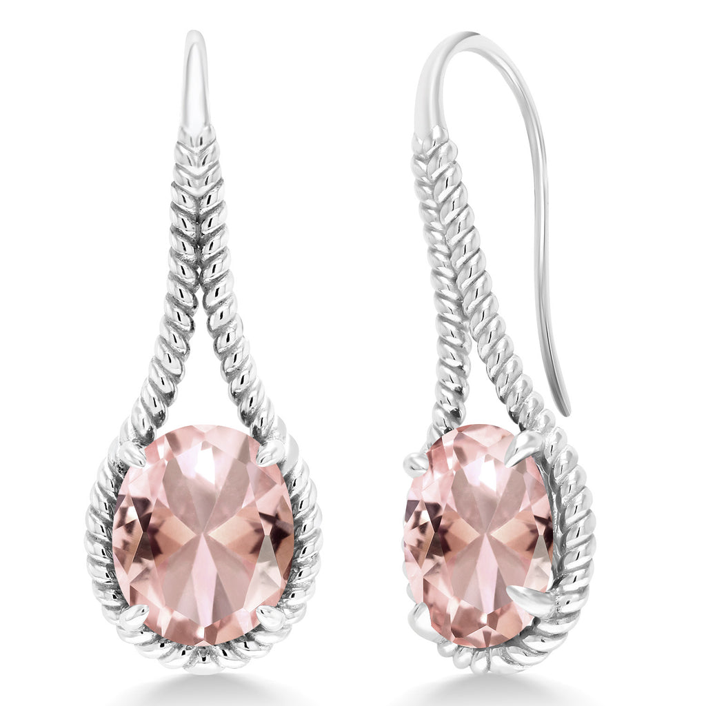 Nano Morganite - October_Earrings in 925 Sterling Silver