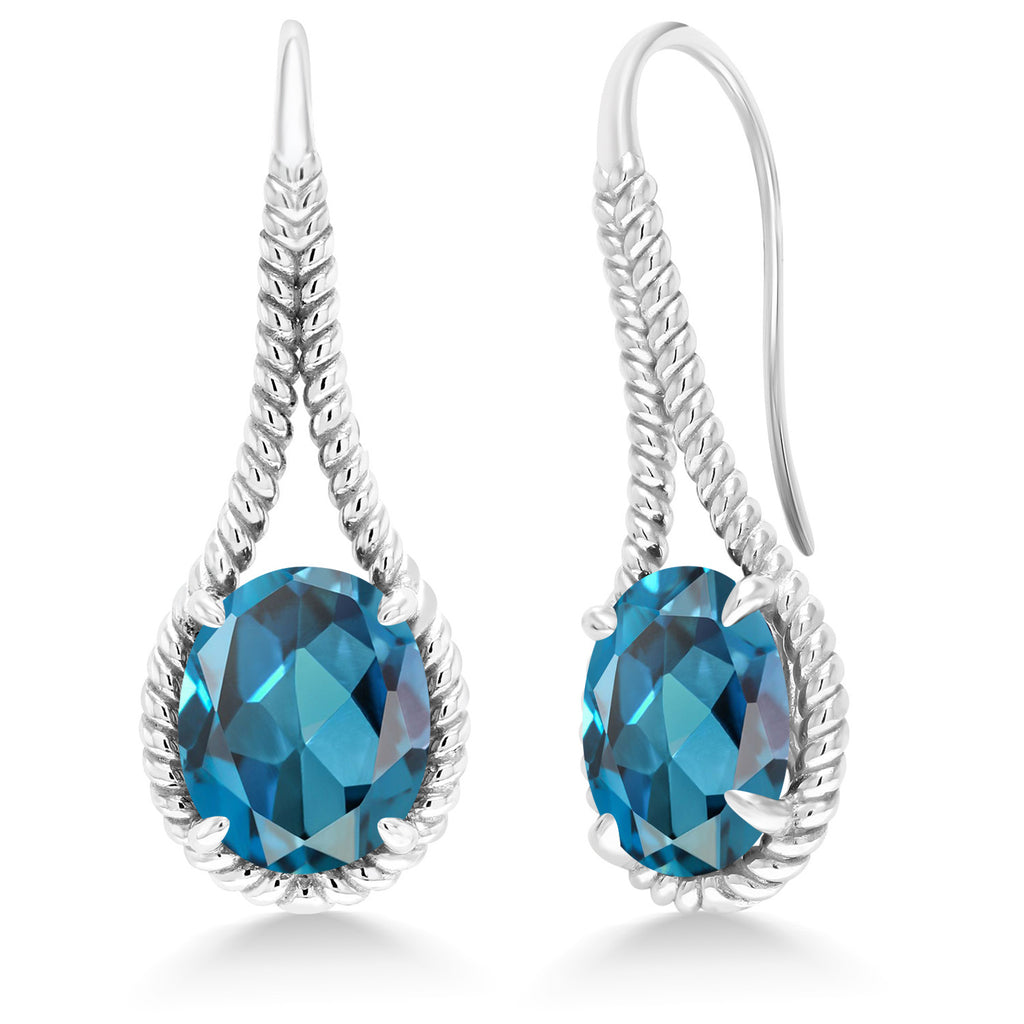 London Blue Topaz - November_Earrings in 925 Sterling Silver