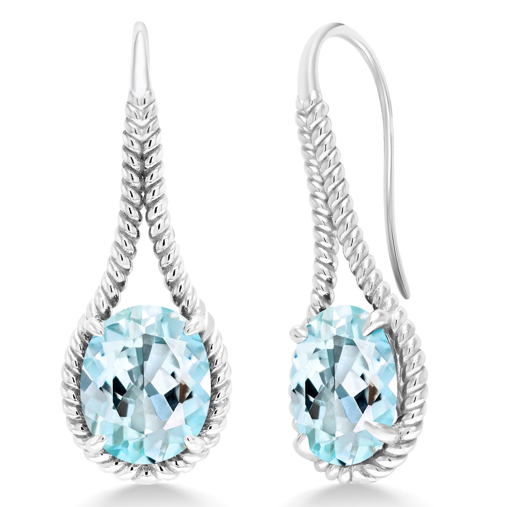 Sky Blue Topaz - November_Earrings in 925 Sterling Silver