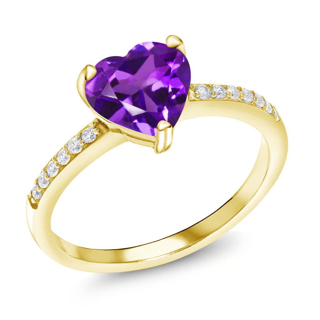 Amethyst - February_9_Ring in 925 Yellow Gold Plated Silver