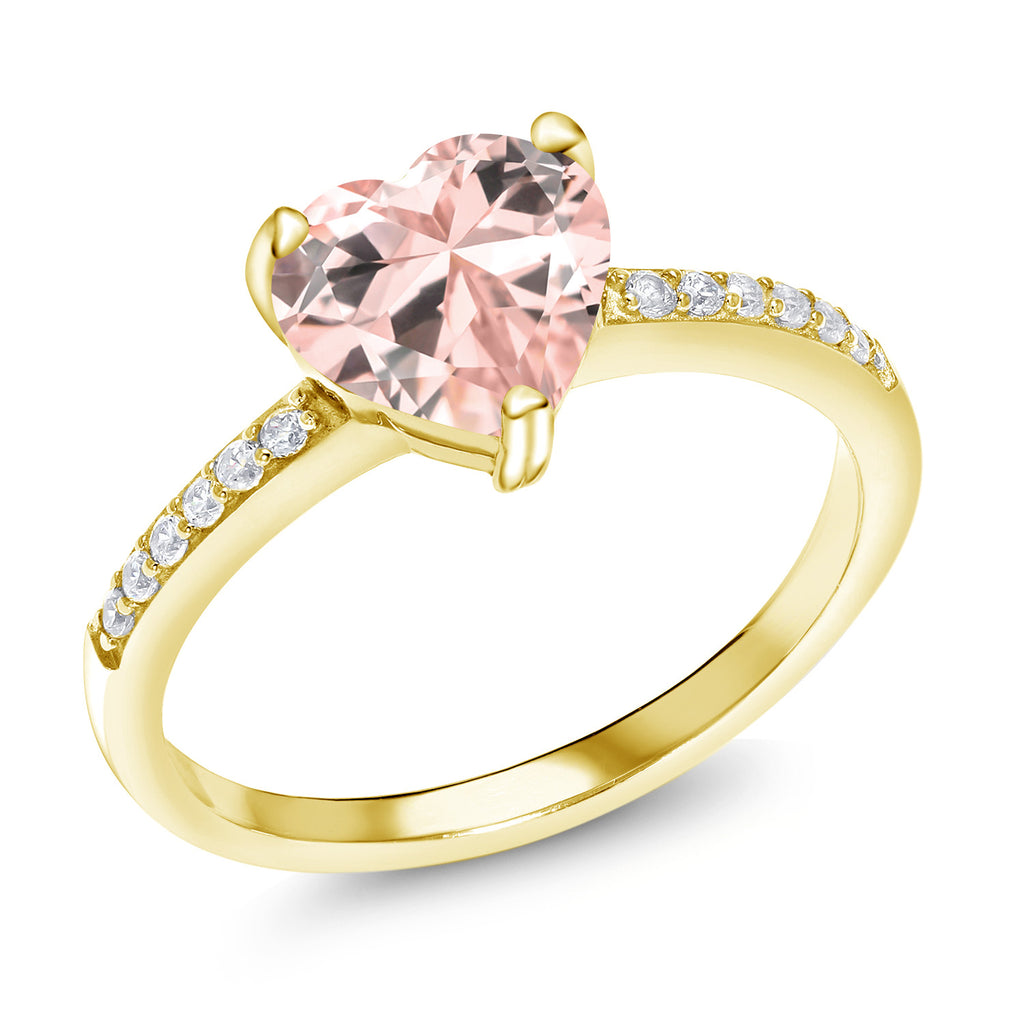 Nano Morganite - October_8_Ring in 925 Yellow Gold Plated Silver