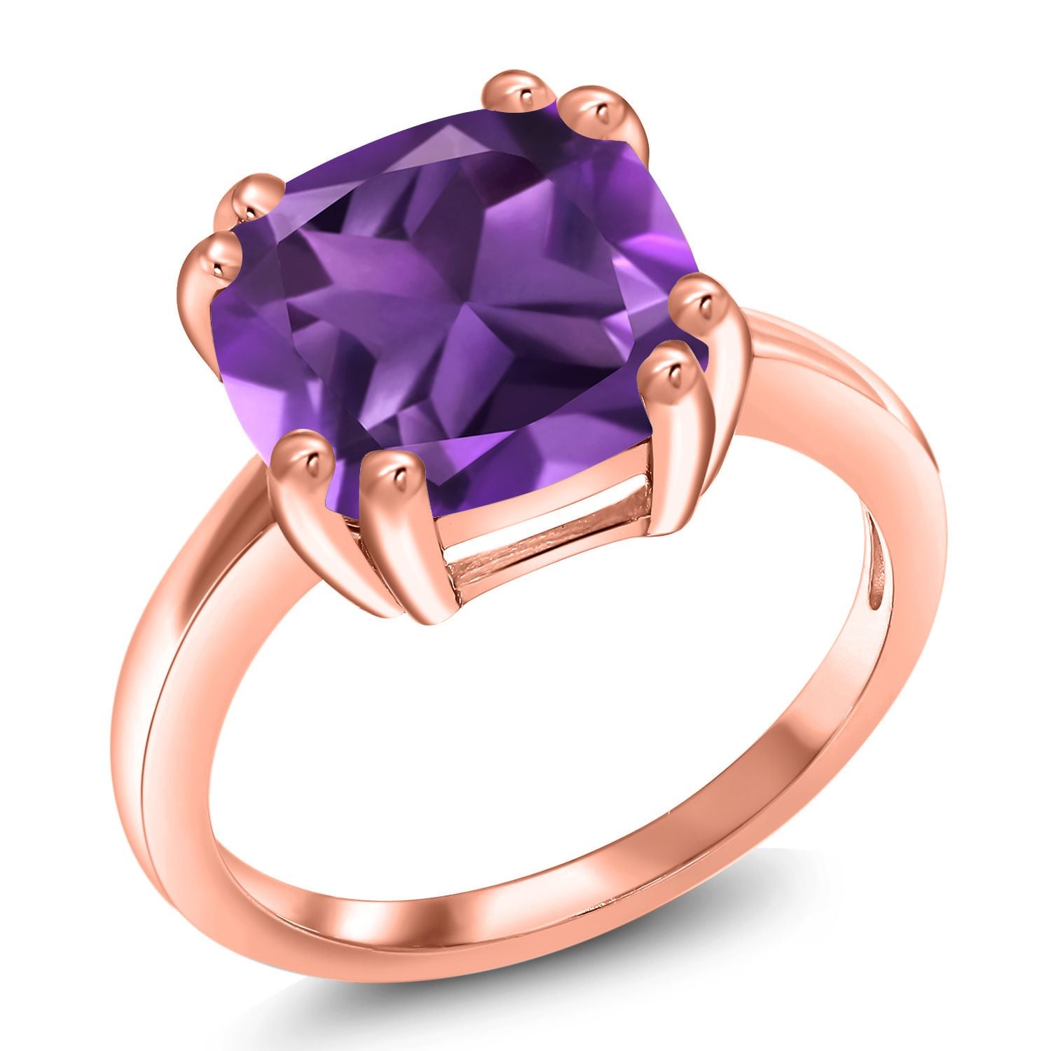 Amethyst_5_Ring in 925 Rose Gold Plated Silver
