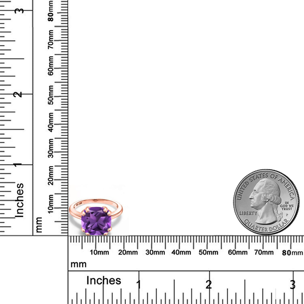 Amethyst_5_Ring in 925 Rose Gold Plated Silver