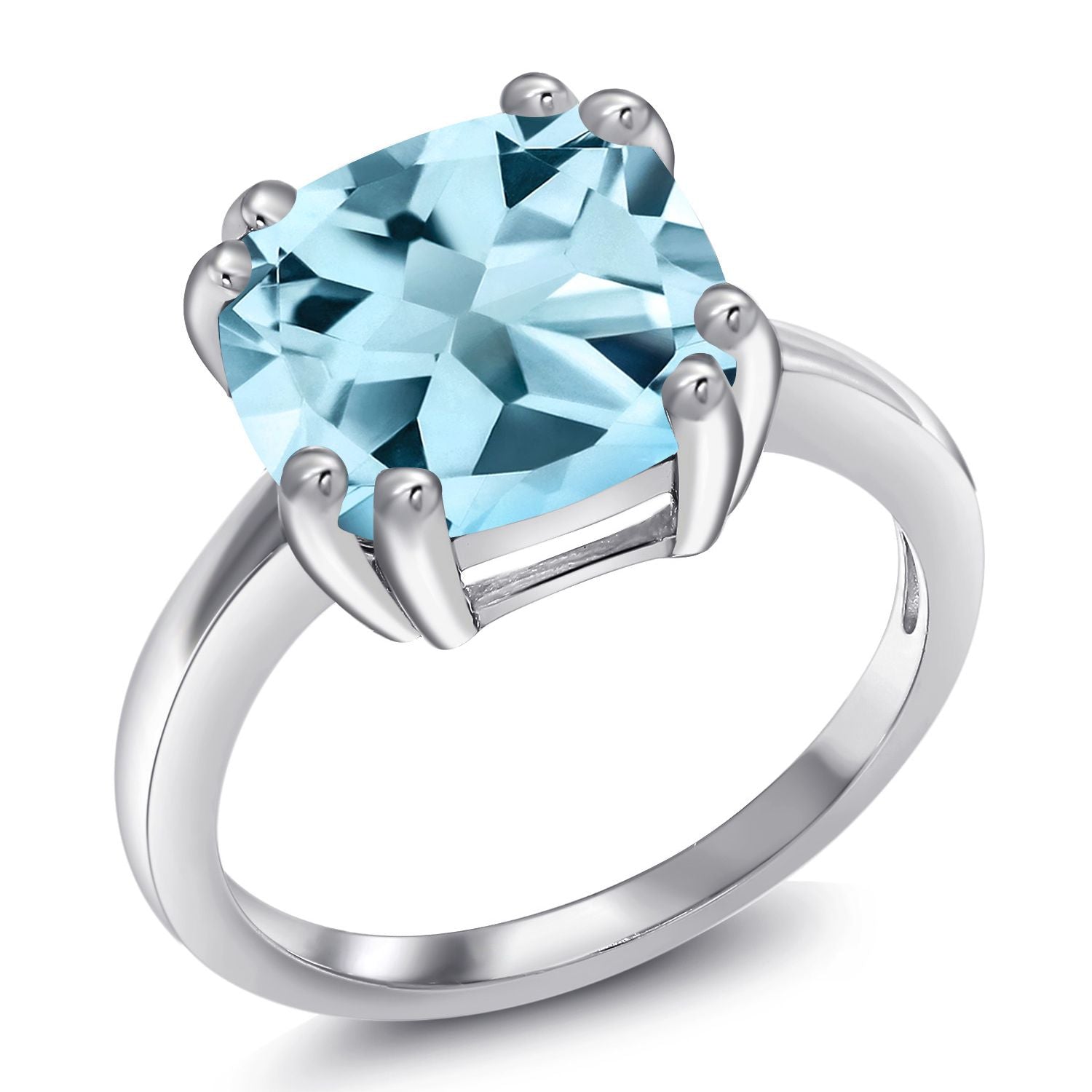 Sky Blue Topaz - November_9_Ring in 925 Sterling Silver