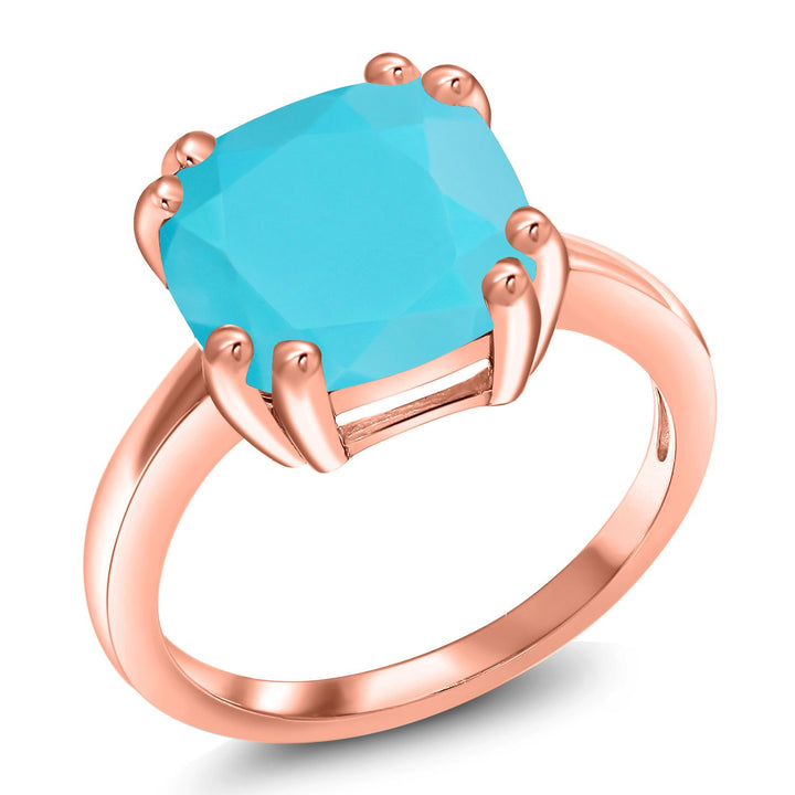 Purple_5_Ring in 925 Rose Gold Plated Silver