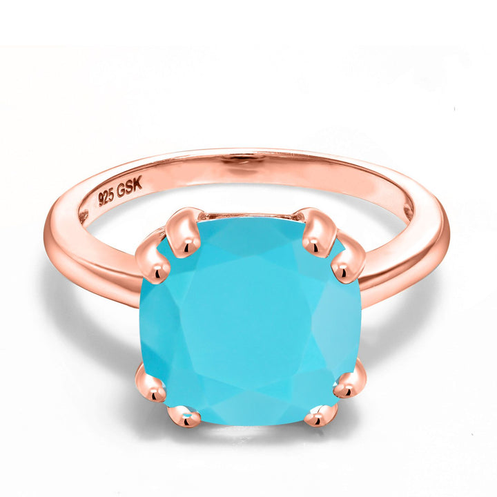 Purple_5_Ring in 925 Rose Gold Plated Silver