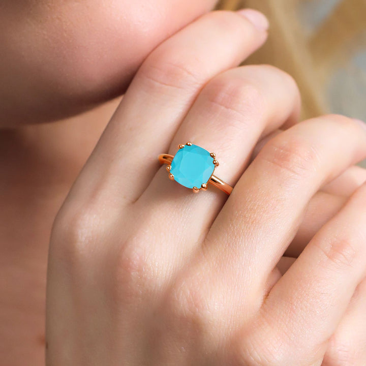 Purple_5_Ring in 925 Rose Gold Plated Silver