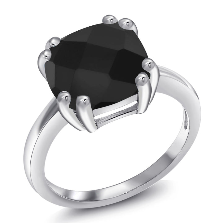 Onyx Checkerboard_5_Ring in 925 Sterling Silver