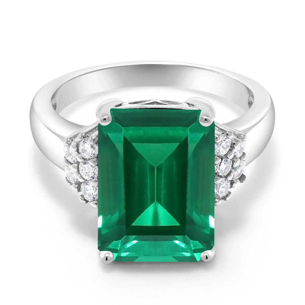 Nano Emerald - May_6_Ring in 925 Sterling Silver