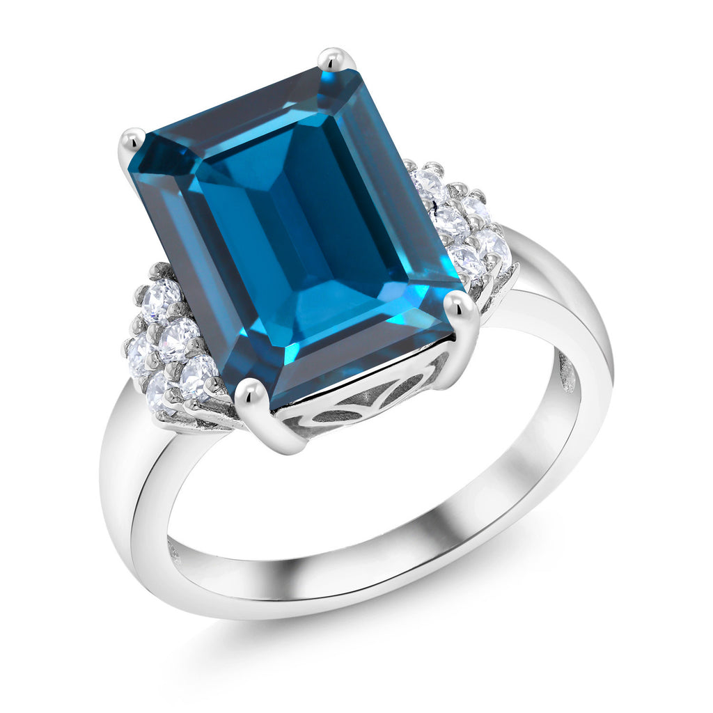 London Blue Topaz - November_8_Ring in 925 Sterling Silver