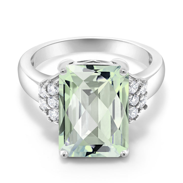Prasiolite_5_Ring in 925 Sterling Silver