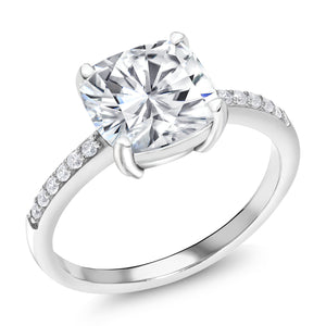 White Moissanite - April_6_Ring in 925 Sterling Silver