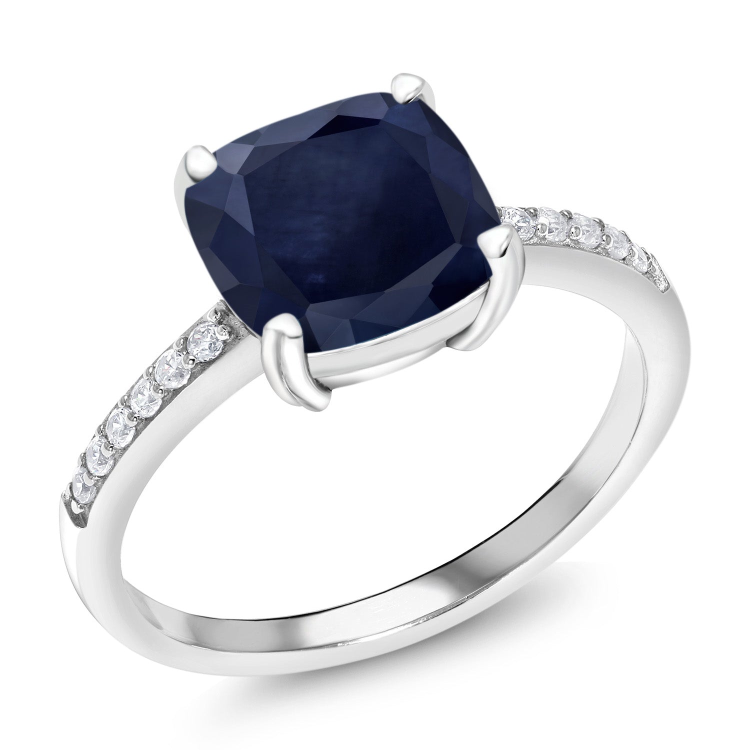 Blue Sapphire - September_7_Ring in 925 Sterling Silver