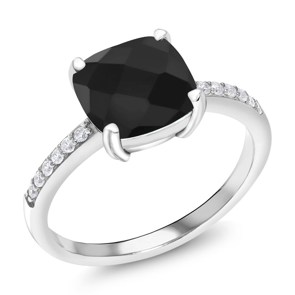 Onyx-Checkerboard - December_5_Ring in 925 Sterling Silver
