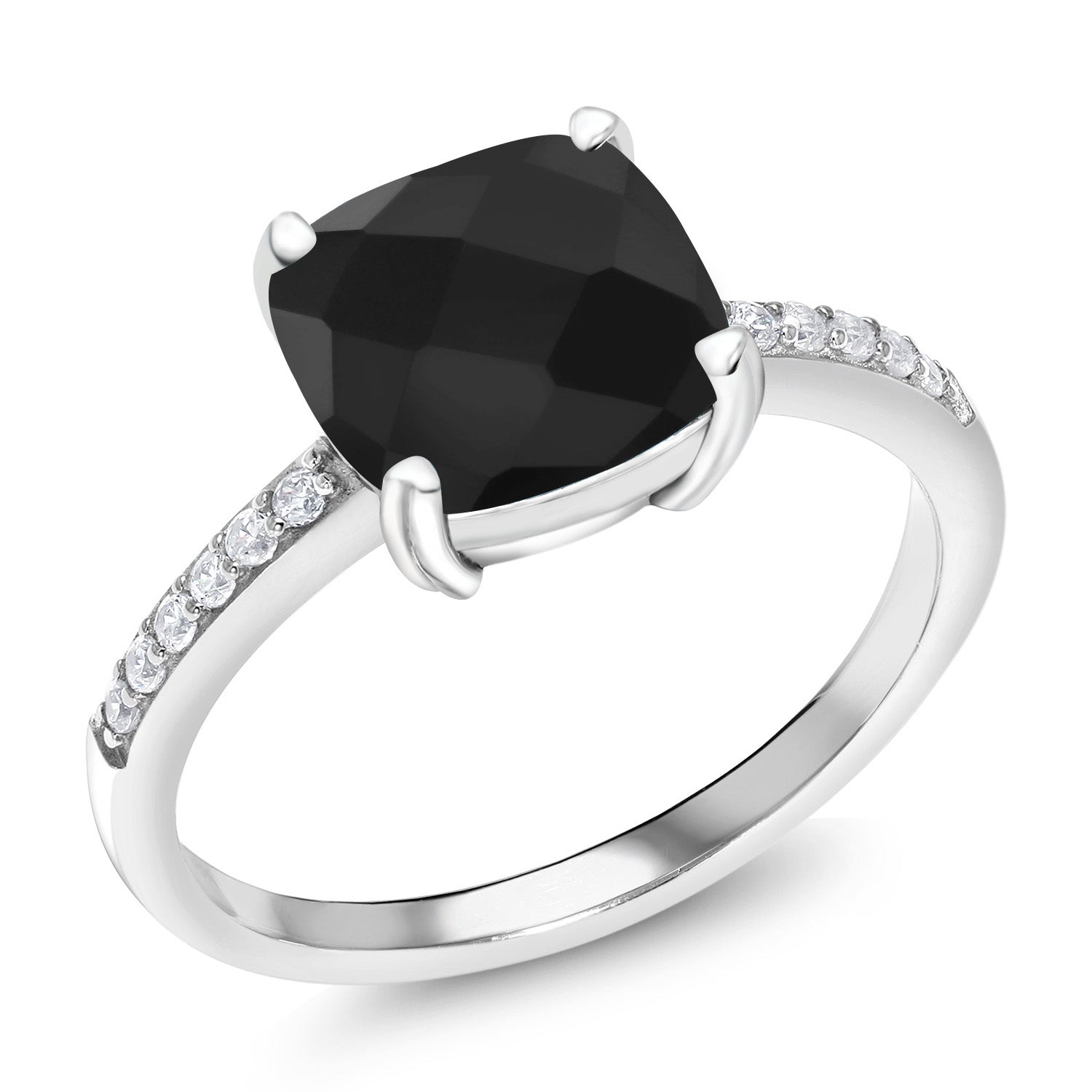 Onyx-Checkerboard - December_8_Ring in 925 Sterling Silver