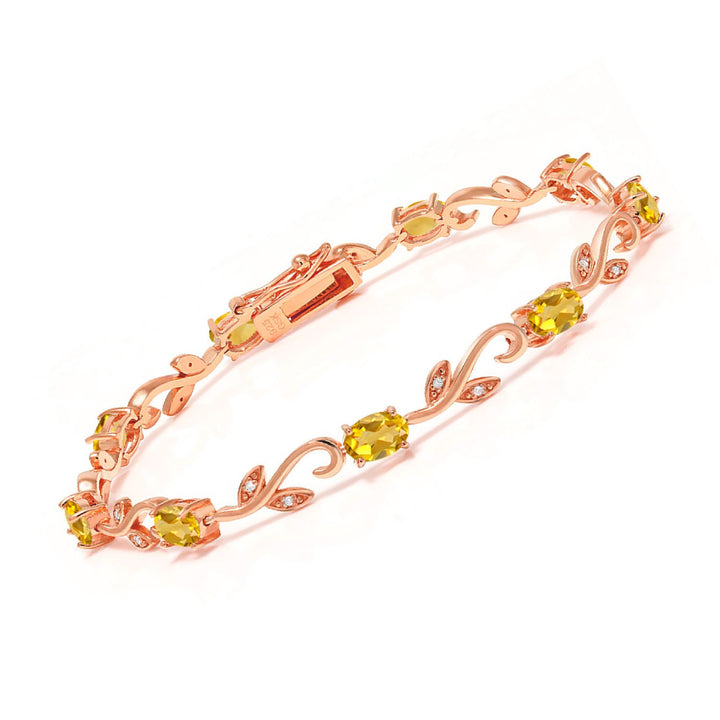 Citrine - November_Bracelet in 925 Rose Gold Plated Silver
