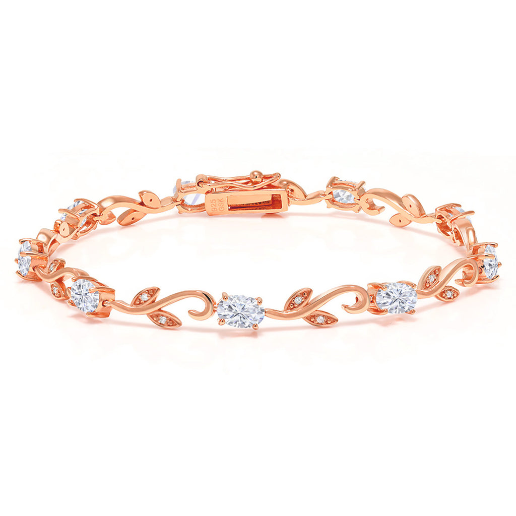 Moissanite_Bracelet in 925 Rose Gold Plated Silver