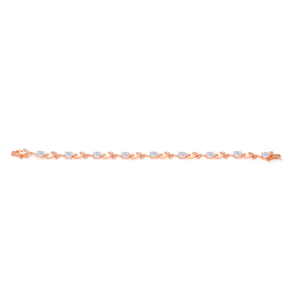 Moissanite_Bracelet in 925 Rose Gold Plated Silver