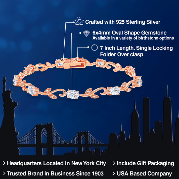 Moissanite_Bracelet in 925 Rose Gold Plated Silver