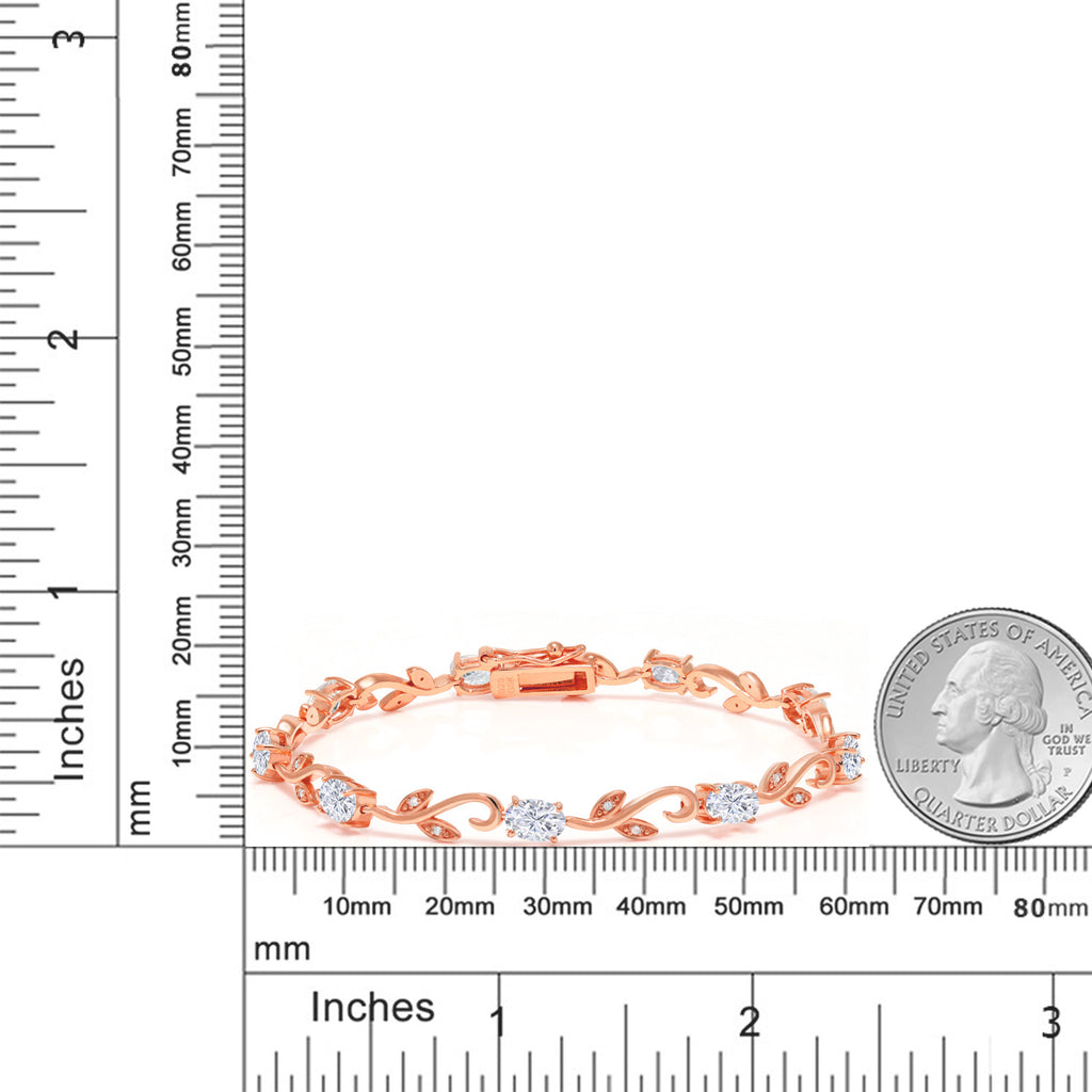 Moissanite_Bracelet in 925 Rose Gold Plated Silver