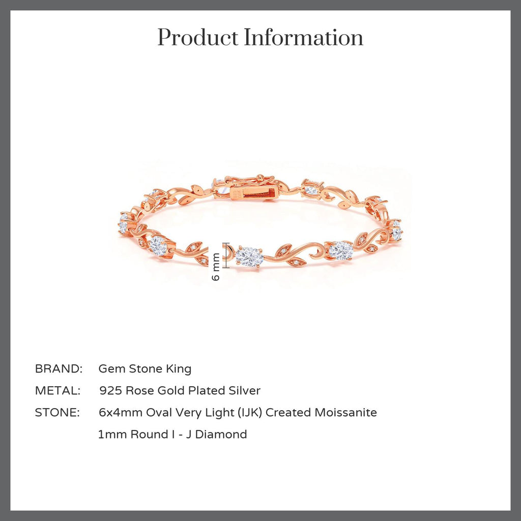 Moissanite_Bracelet in 925 Rose Gold Plated Silver