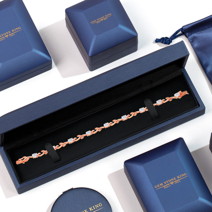 Moissanite_Bracelet in 925 Rose Gold Plated Silver