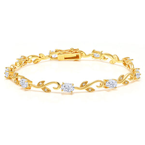 Moissanite_Bracelet in 925 Yellow Gold Plated Silver