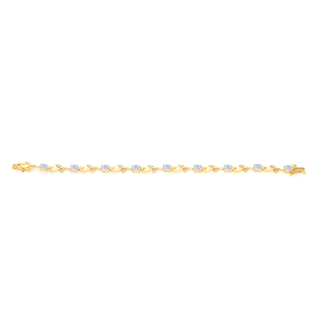Moissanite_Bracelet in 925 Yellow Gold Plated Silver
