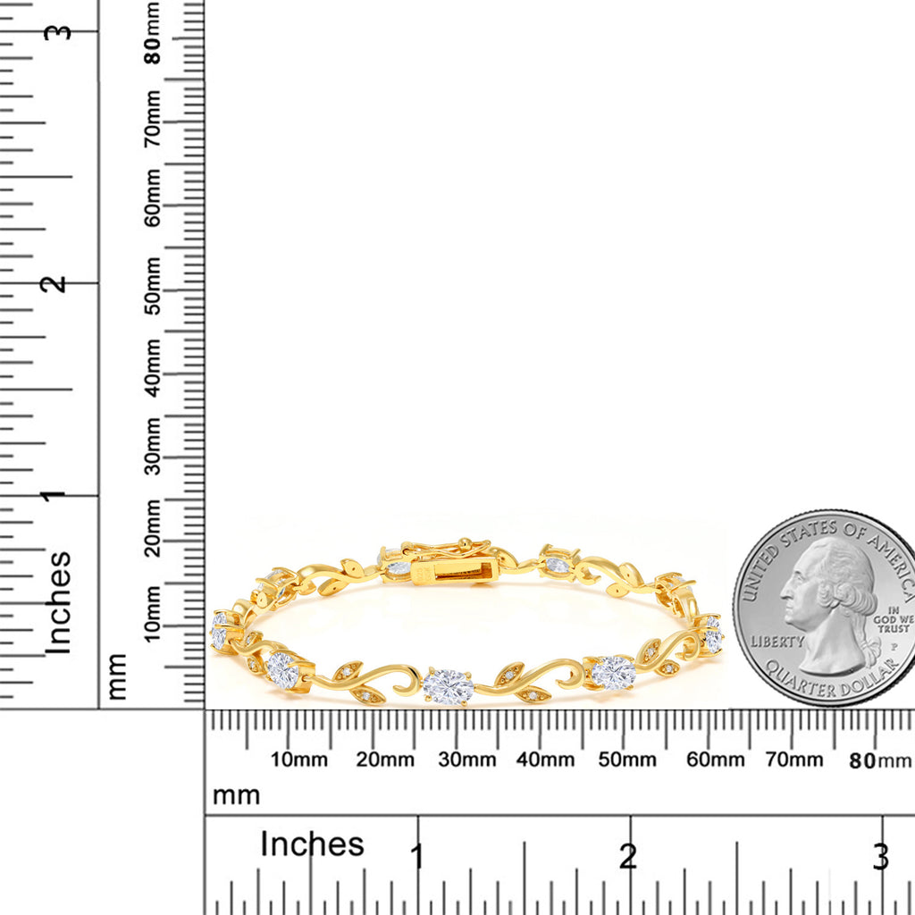 Moissanite_Bracelet in 925 Yellow Gold Plated Silver