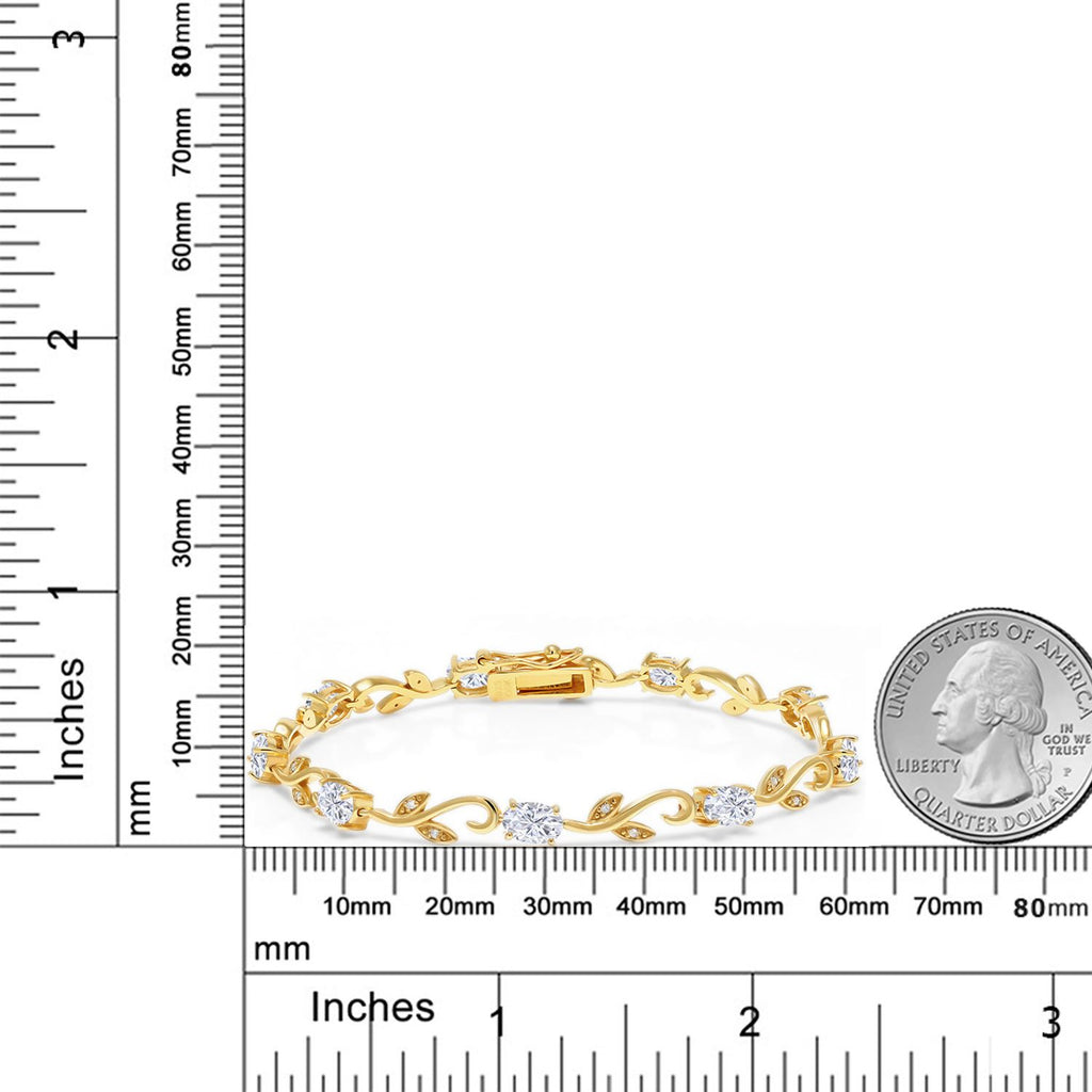 Moissanite_Bracelet in 925 Yellow Gold Plated Silver