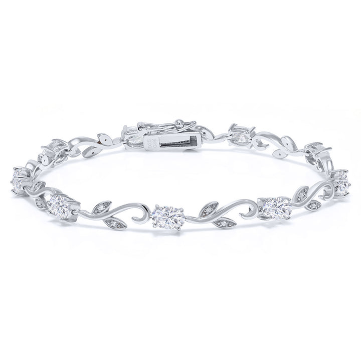 White Moissanite - April_Bracelet in 925 Sterling Silver