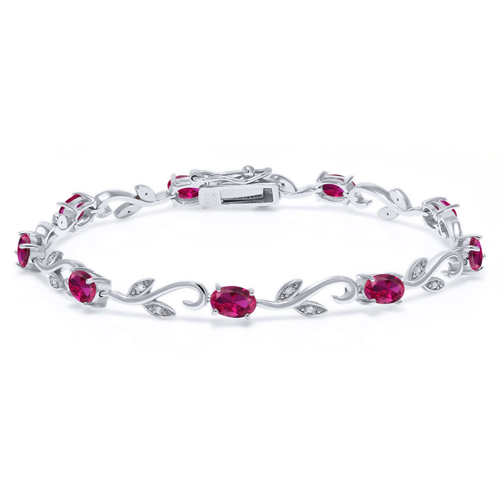 Created Ruby - July_Bracelet in 925 Sterling Silver