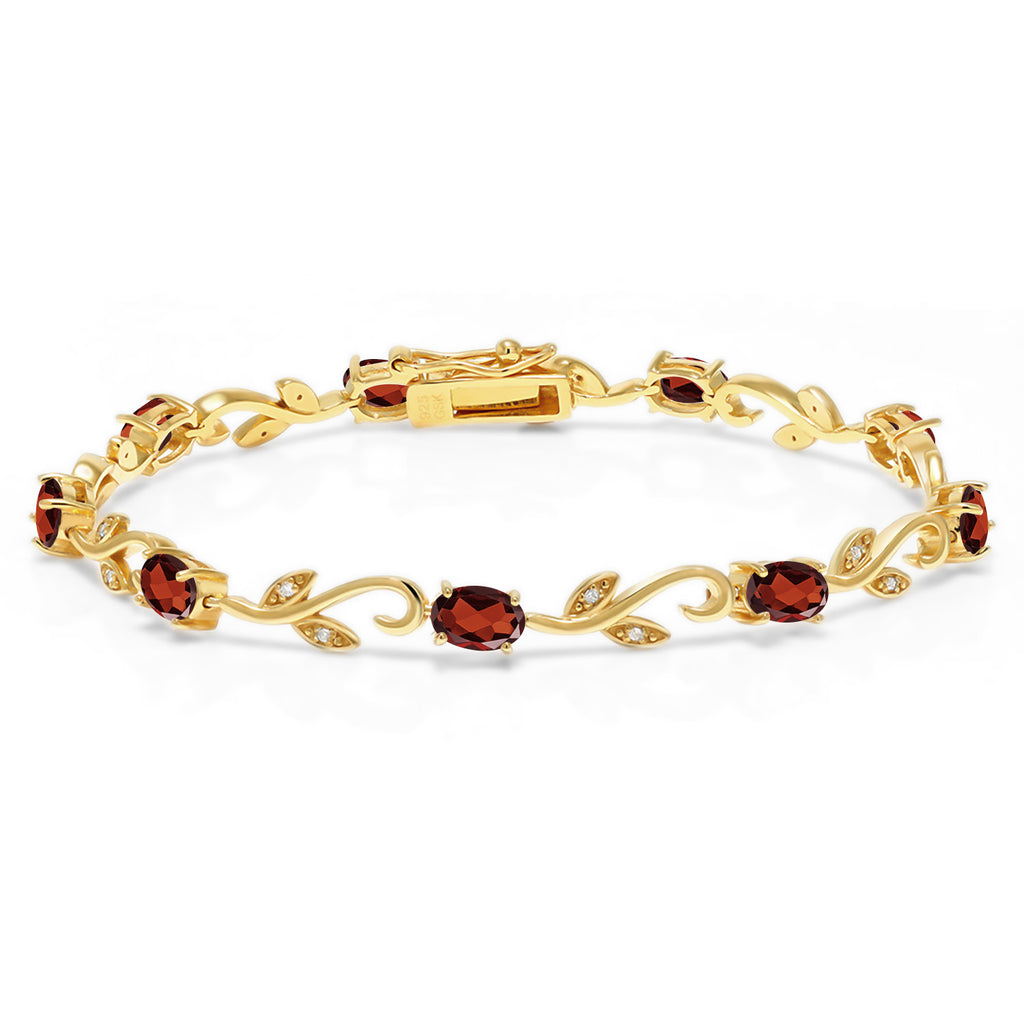 Garnet - January_Bracelet in 925 Yellow Gold Plated Silver