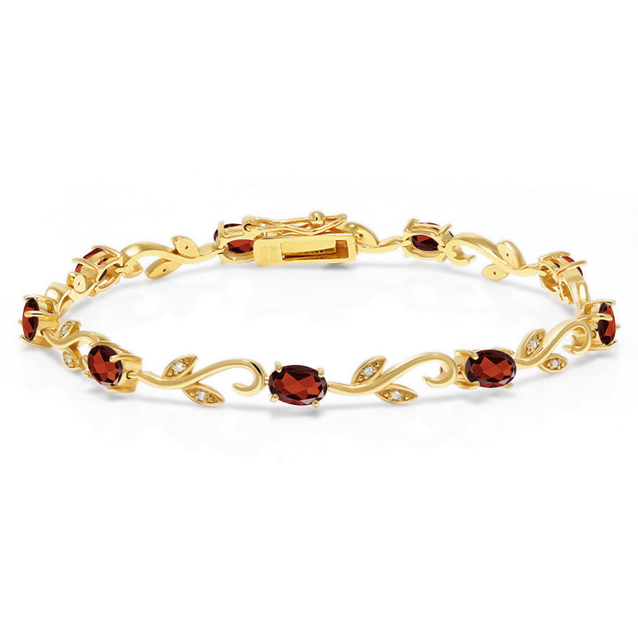 Garnet - January_Bracelet in 925 Yellow Gold Plated Silver