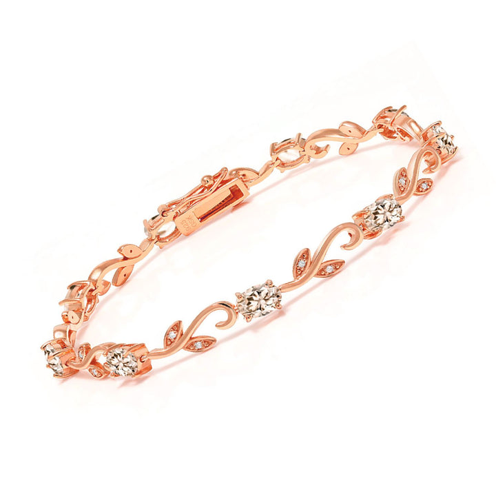 Morganite - October_Bracelet in 925 Rose Gold Plated Silver
