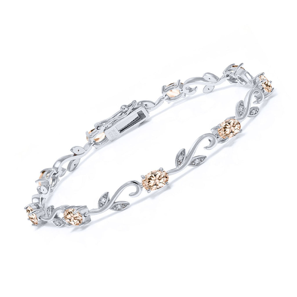 Morganite - October_Bracelet in 925 Sterling Silver