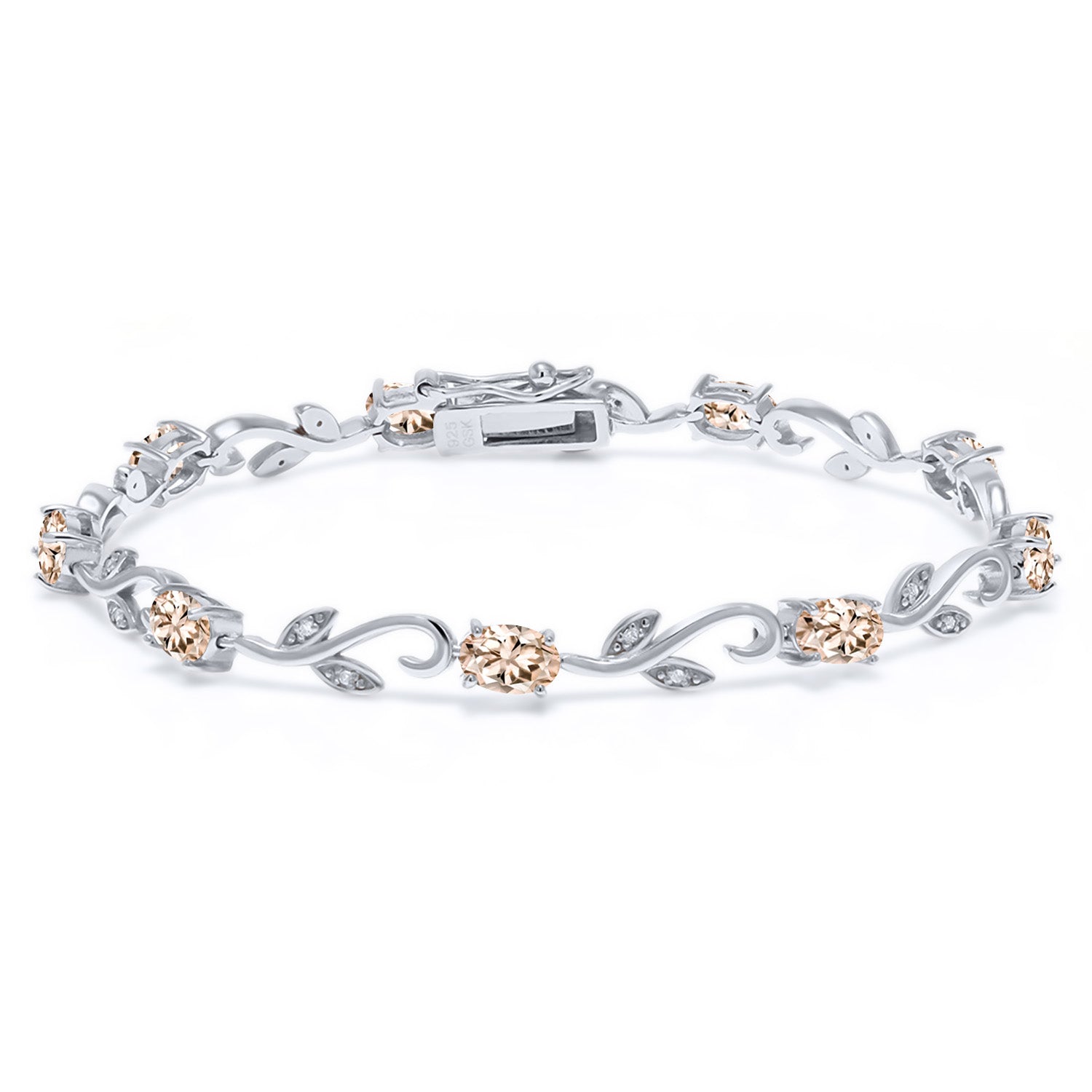 Morganite - October_Bracelet in 925 Sterling Silver