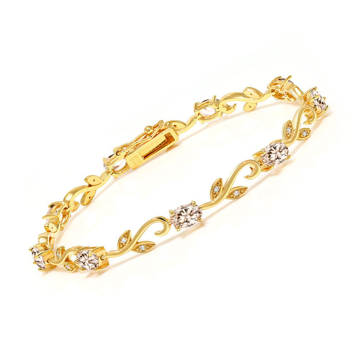 Morganite - October_Bracelet in 925 Yellow Gold Plated Silver