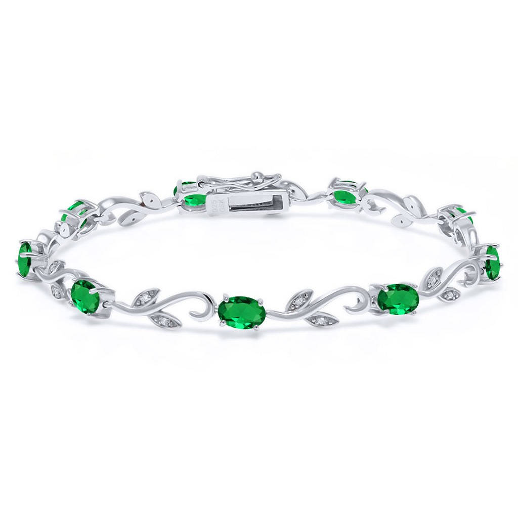 Nano Emerald - May_Bracelet in 925 Sterling Silver