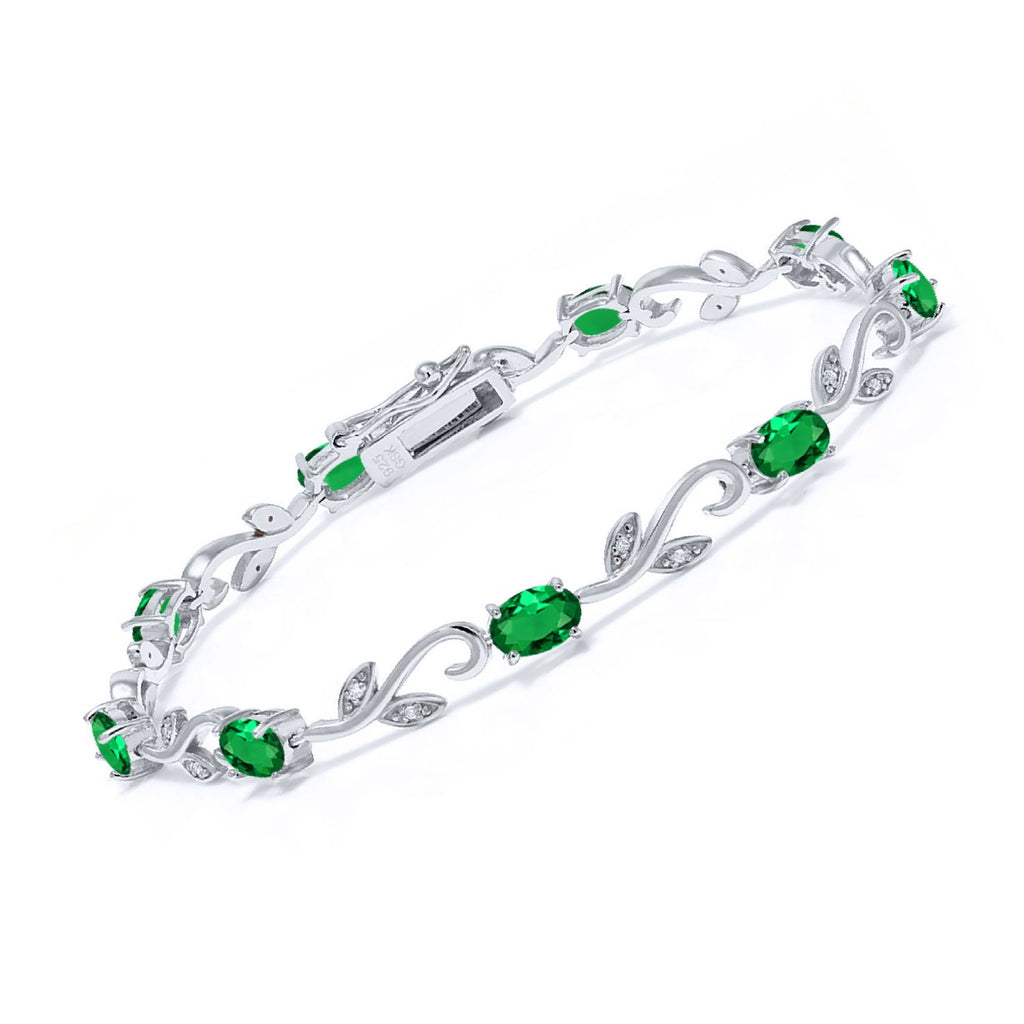 Nano Emerald - May_Bracelet in 925 Sterling Silver