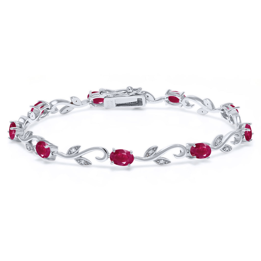 Ruby - July_Bracelet in 925 Sterling Silver