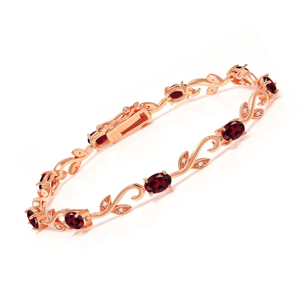 Rhodolite Garnet_Bracelet in 925 Rose Gold Plated Silver