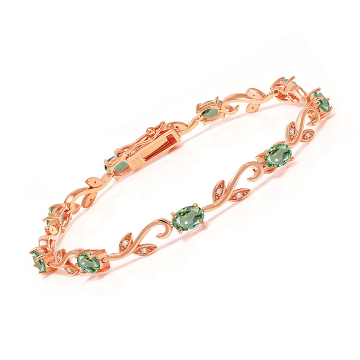 Green Sapphire - September_Bracelet in 925 Rose Gold Plated Silver