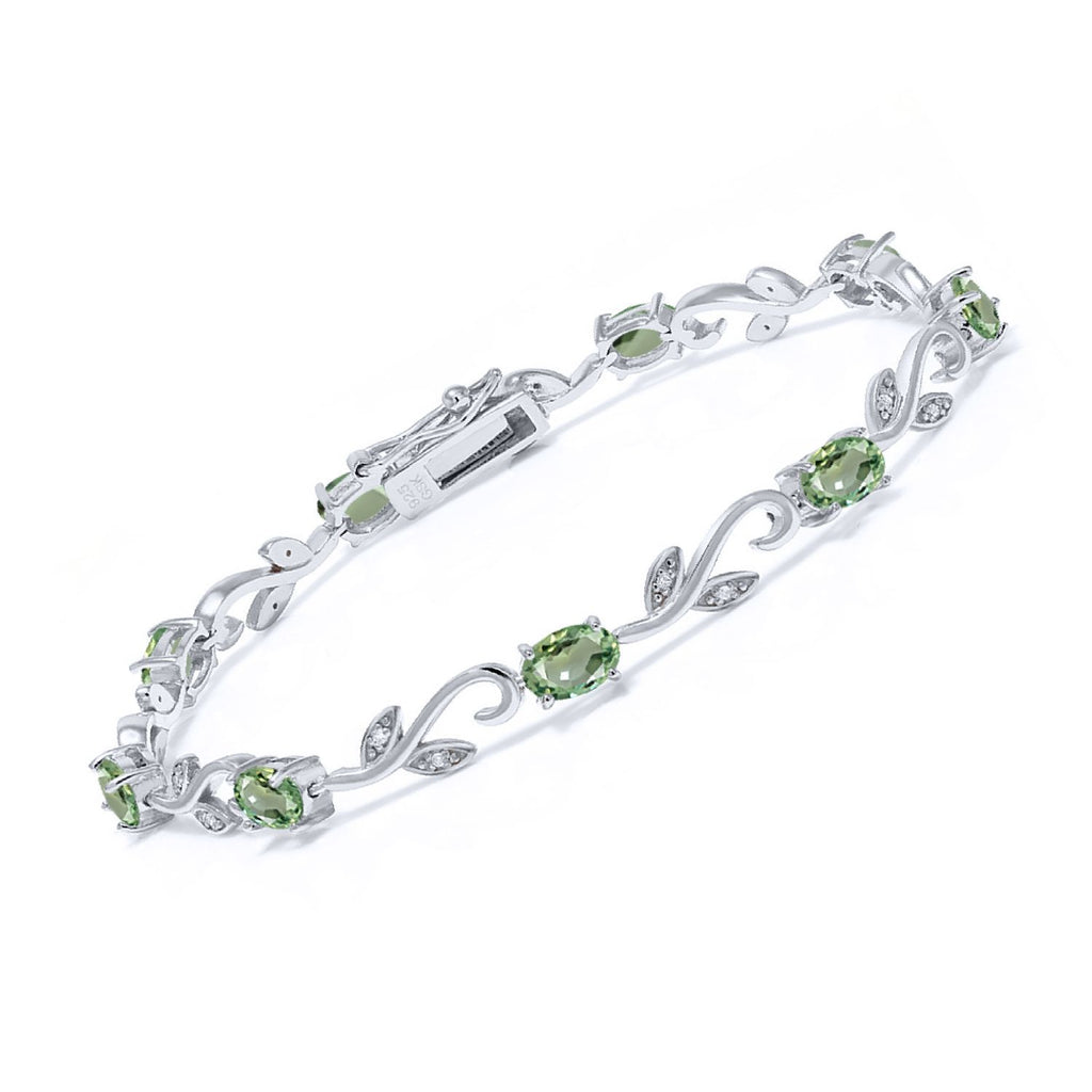 Green Sapphire - September_Bracelet in 925 Sterling Silver